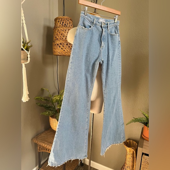 Light Blue Flared Women Jeans - Picture 5 of 11